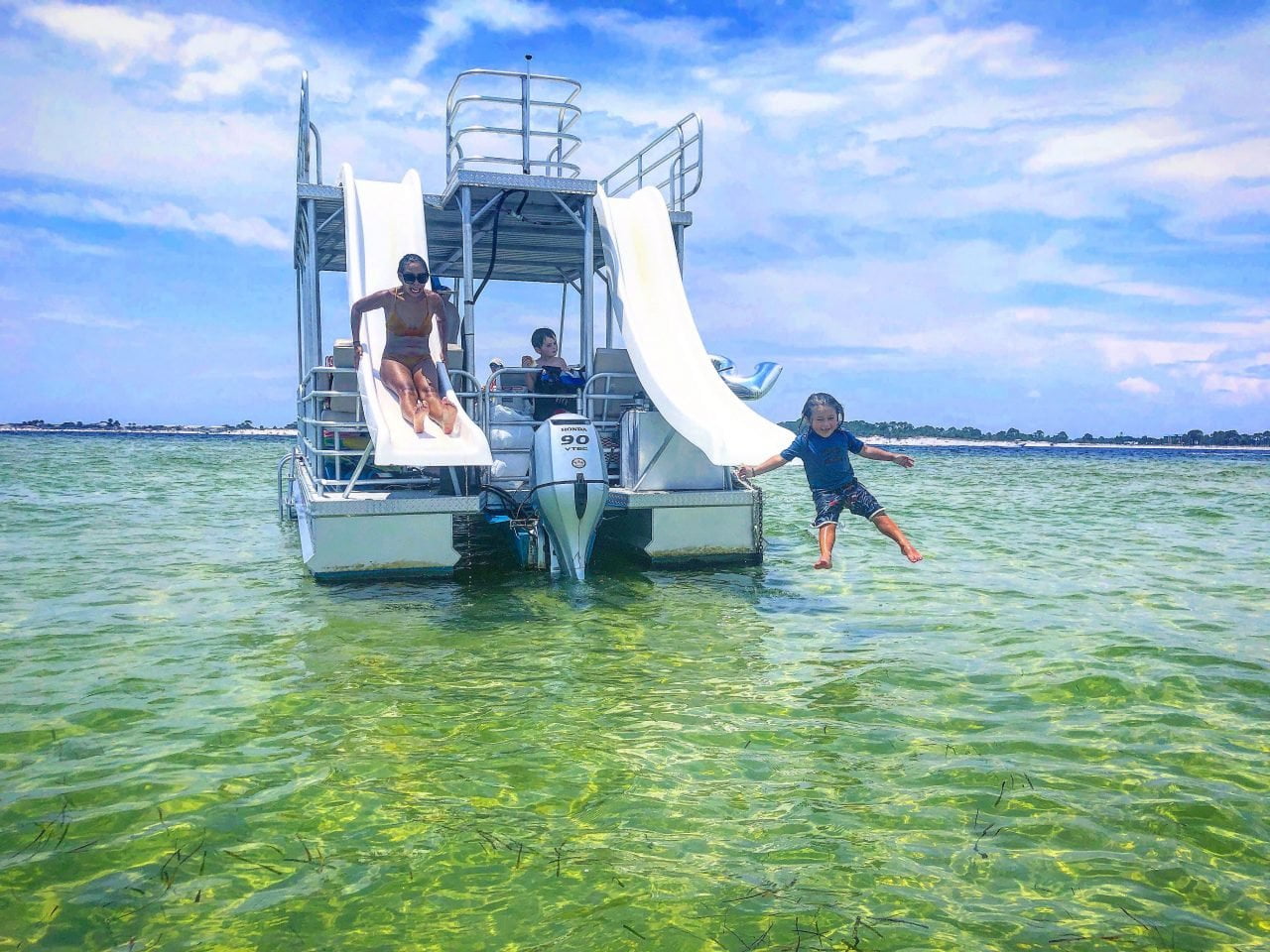 Double decker pontoon boat rentals PCB FL Near Me, best rates