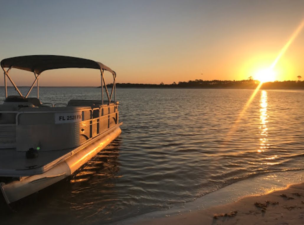 Boat cruise sunset