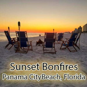 Sunset bonfire in Panama City Beach